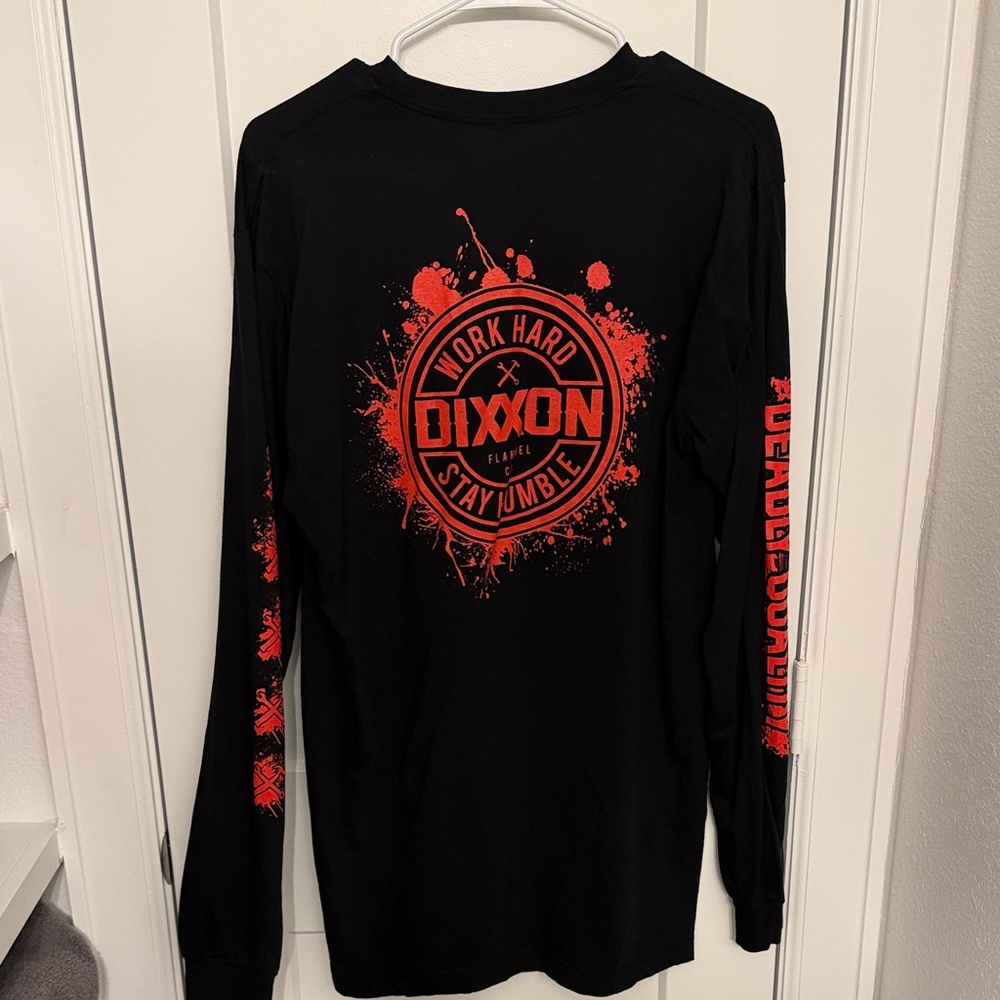 DIXXON Dead Quality Logo Graphic Black and Red Long Sleeve Tee